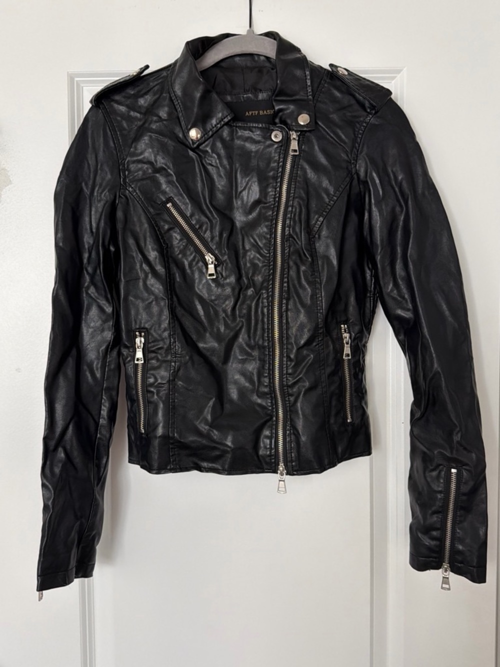 Apt. 9 Black Faux Leather Moto Jacket